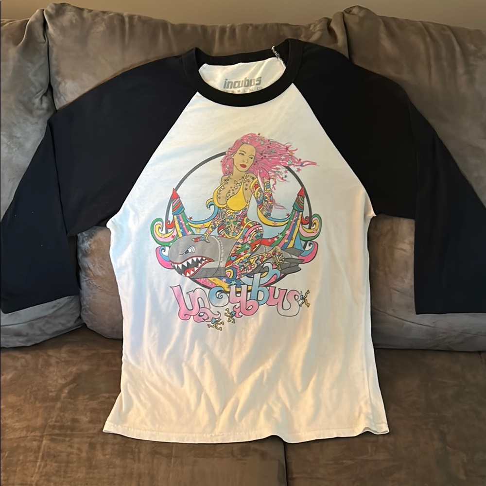 Black and White Incubus Band Shirt